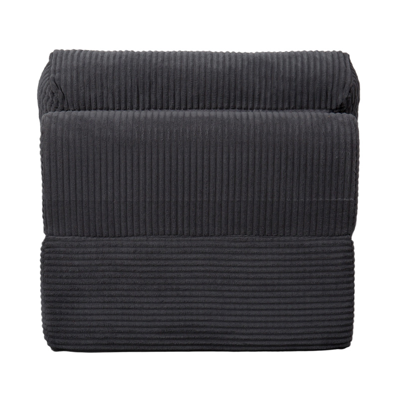 Składana wielofunkcyjna rozkładana sofa z pełnej pianki w ciemnoszarym sztruksie z ergonomicznym oparciem