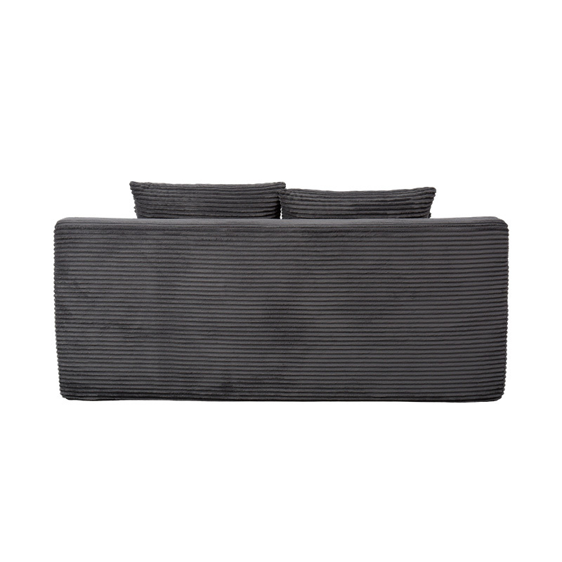 Rozkładana rozkładana sofa modułowa z ciemnoszarego sztruksu z wieloma poduszkami Rozkładana rozkładana sofa modułowa z ciemnoszarego sztruksu z wieloma poduszkami