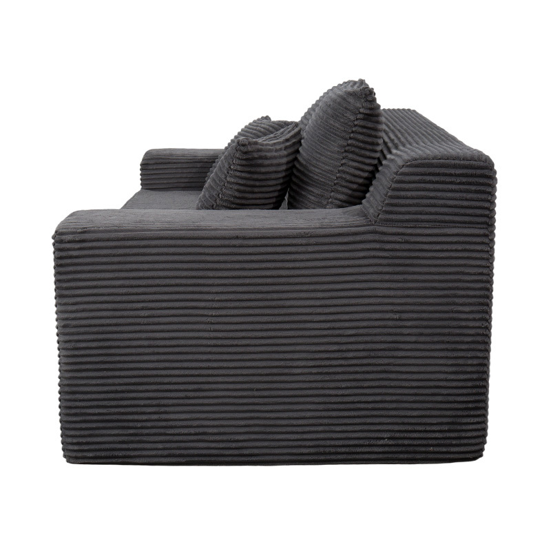 Rozkładana rozkładana sofa modułowa z ciemnoszarego sztruksu z wieloma poduszkami Rozkładana rozkładana sofa modułowa z ciemnoszarego sztruksu z wieloma poduszkami