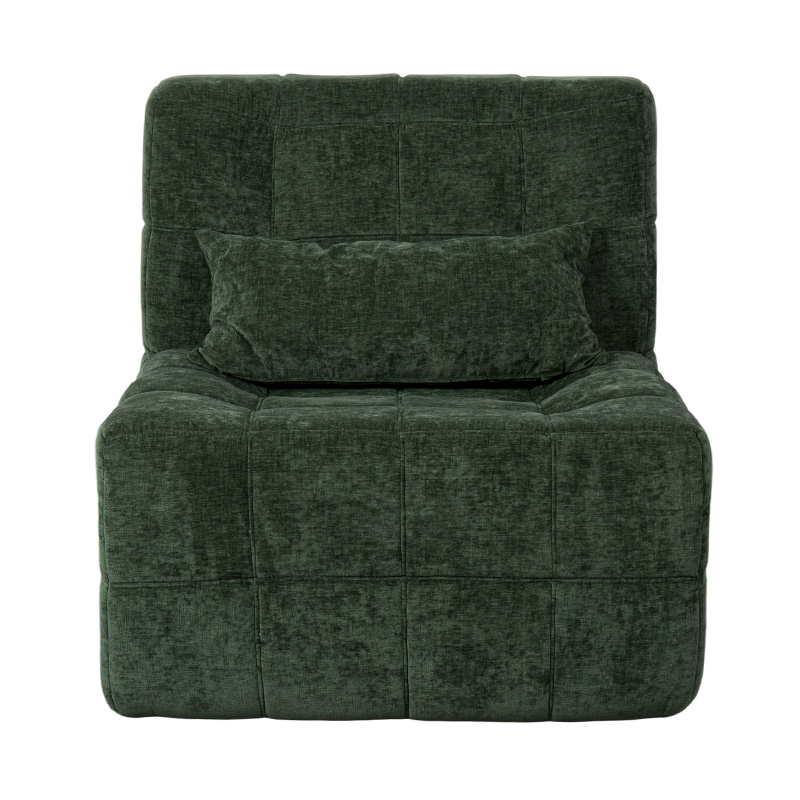 Ponadgabarytowa pojedyncza sofa z pełnej pianki ze szmaragdowo-zielonego sztruksu z wzorem blokowym Ponadgabarytowa pojedyncza sofa z pełnej pianki ze szmaragdowo-zielonego sztruksu z wzorem blokowym