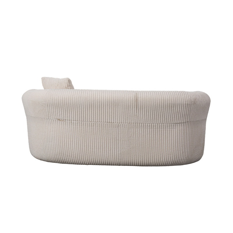 Podwójna sofa z pełną pianką ze sztruksu w kolorze złamanej bieli z dopasowanymi poduszkami Podwójna sofa z pełną pianką ze sztruksu w kolorze złamanej bieli z dopasowanymi poduszkami