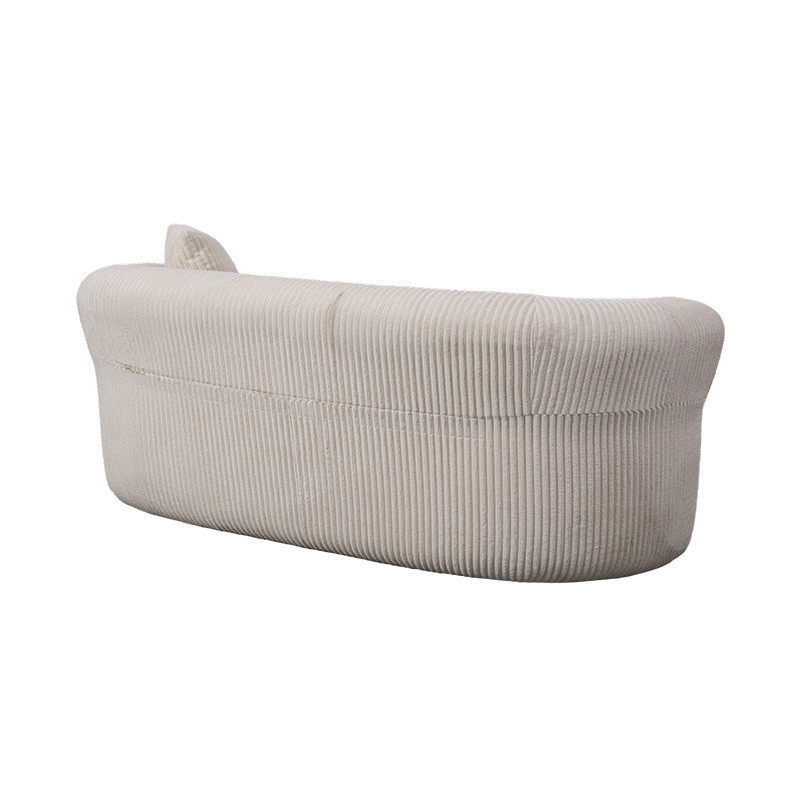 Podwójna sofa z pełną pianką ze sztruksu w kolorze złamanej bieli z dopasowanymi poduszkami Podwójna sofa z pełną pianką ze sztruksu w kolorze złamanej bieli z dopasowanymi poduszkami