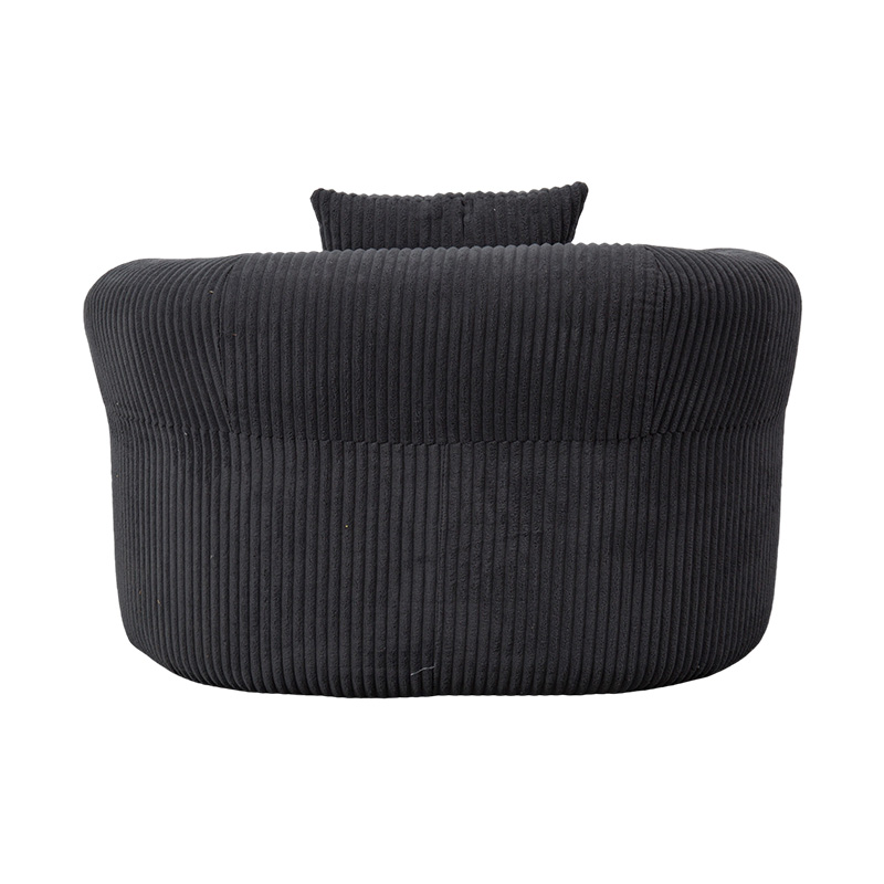 Pojedyncza sofa z pełną pianką z ciemnoszarego sztruksu z dopasowanymi poduszkami Pojedyncza sofa z pełną pianką z ciemnoszarego sztruksu z dopasowanymi poduszkami