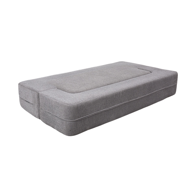 Rozkładana wielofunkcyjna sofa rozkładana z jasnoszarego aksamitu z poduszkami Rozkładana wielofunkcyjna sofa rozkładana z jasnoszarego aksamitu z poduszkami