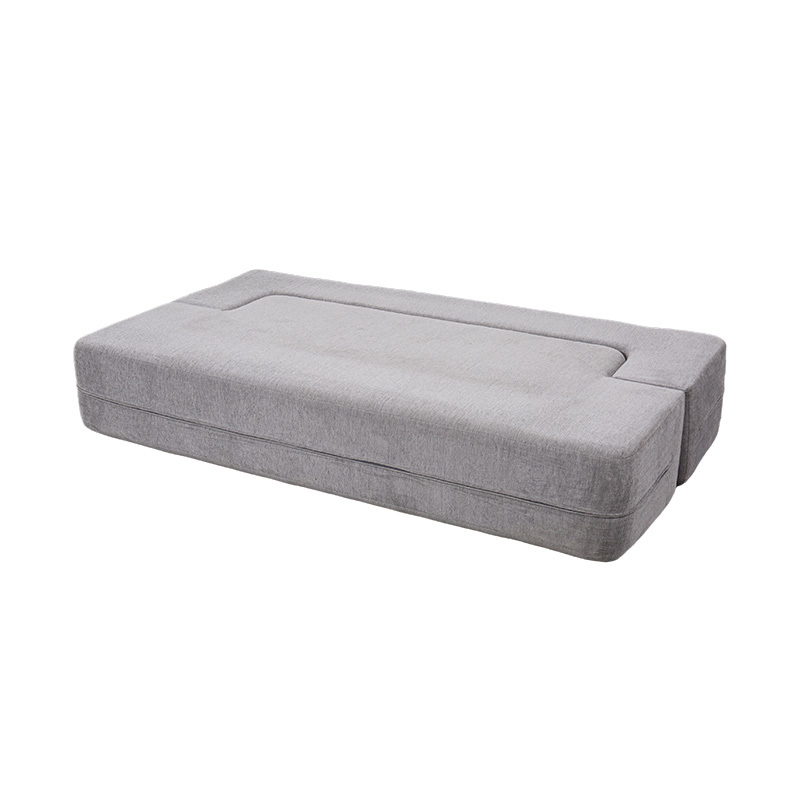 Rozkładana wielofunkcyjna sofa rozkładana z jasnoszarego aksamitu z poduszkami Rozkładana wielofunkcyjna sofa rozkładana z jasnoszarego aksamitu z poduszkami