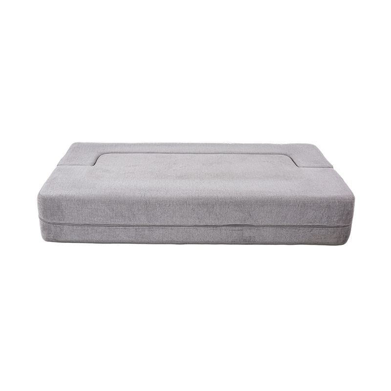 Rozkładana wielofunkcyjna sofa rozkładana z jasnoszarego aksamitu z poduszkami Rozkładana wielofunkcyjna sofa rozkładana z jasnoszarego aksamitu z poduszkami