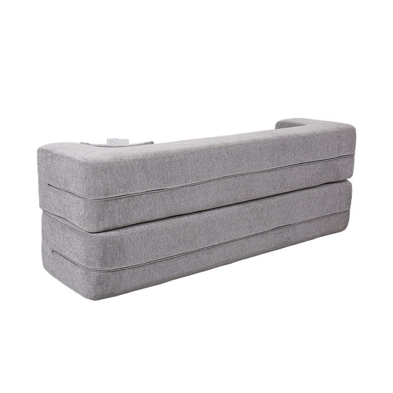 Rozkładana wielofunkcyjna sofa rozkładana z jasnoszarego aksamitu z poduszkami Rozkładana wielofunkcyjna sofa rozkładana z jasnoszarego aksamitu z poduszkami