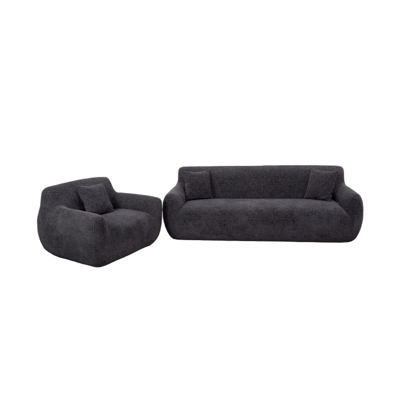 Pojedyncza sofa z pełną pianką z grubą tkaniną szenilową i subtelnym żakardowym wzorem Pojedyncza sofa z pełną pianką z grubą tkaniną szenilową i subtelnym żakardowym wzorem