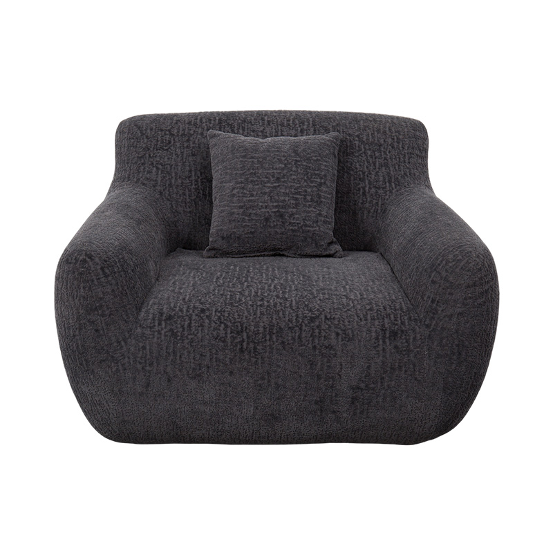 Pojedyncza sofa z pełną pianką z grubą tkaniną szenilową i subtelnym żakardowym wzorem