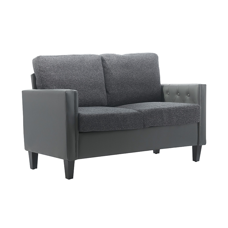Skórzana patchworkowa sofa w kolorze ciemnoniebieskim w gwiazdki