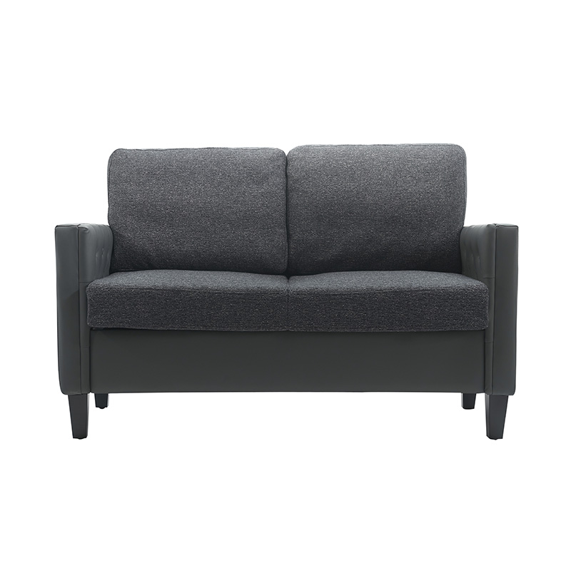 Skórzana patchworkowa sofa w kolorze ciemnoniebieskim w gwiazdki