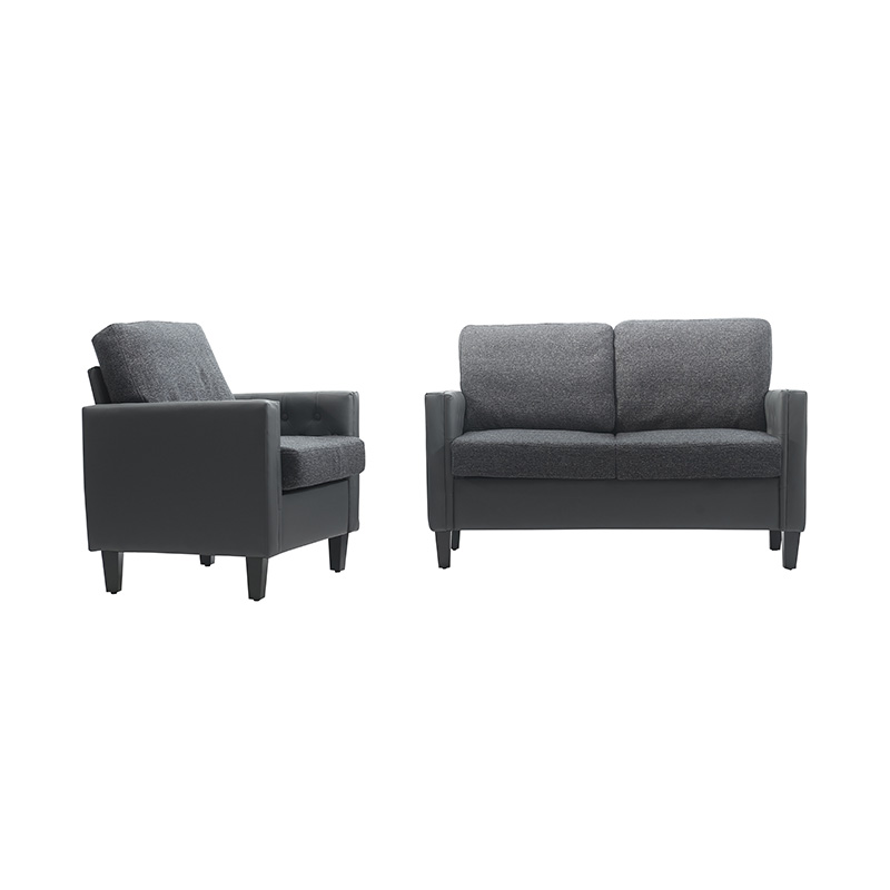 Skórzana patchworkowa sofa w kolorze ciemnoniebieskim w gwiazdki